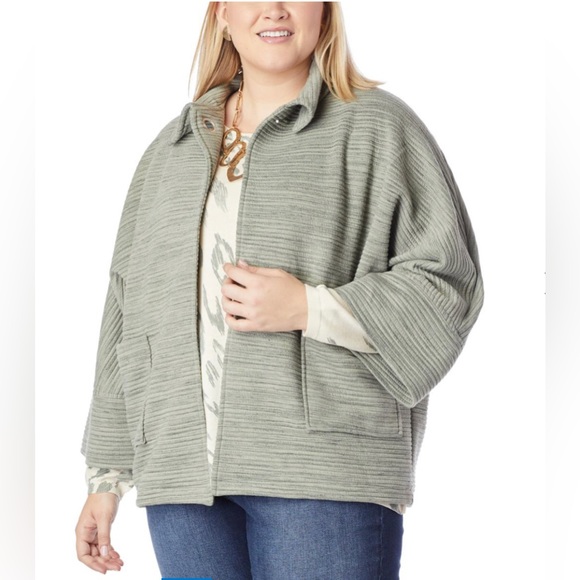 Marla Wynne Oversized Quilted Ottoman Jacket NEW Womens Large Sage Blue Green - Picture 2 of 11
